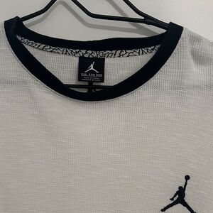 Jordan White and Black Crew Neck Tee